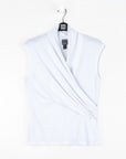 Surplice Crossover Top - White