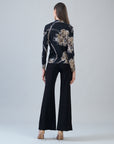 Textured Surplice Crossover Top - Mum Blossom