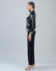 Textured Surplice Crossover Top - Mum Blossom