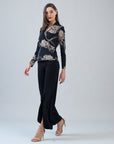 Textured Surplice Crossover Top - Mum Blossom