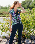 Surplice Crossover Top - Floral Dream