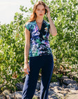 Surplice Crossover Top - Floral Dream