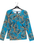 Long Sleeve Stitch Overlay Top - Autumn Leaves