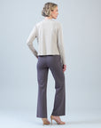 Lounge Knit - Long Sleeve Stitch Overlay Sweater - Natural