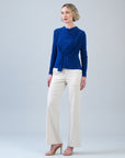 Long Sleeve Loop Front Top - Cobalt - Final Sale