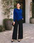 Long Sleeve Loop Front Top - Cobalt - Final Sale