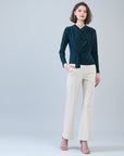 Long Sleeve Loop Front Top - Hunter Green - Final Sale