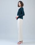 Long Sleeve Loop Front Top - Hunter Green - Final Sale