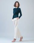 Long Sleeve Loop Front Top - Hunter Green - Final Sale