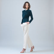 Long Sleeve Loop Front Top - Hunter Green - Final Sale