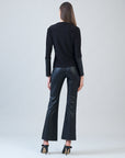 Loop Front Liquid Leather Cuff Top - Black - Final Sale