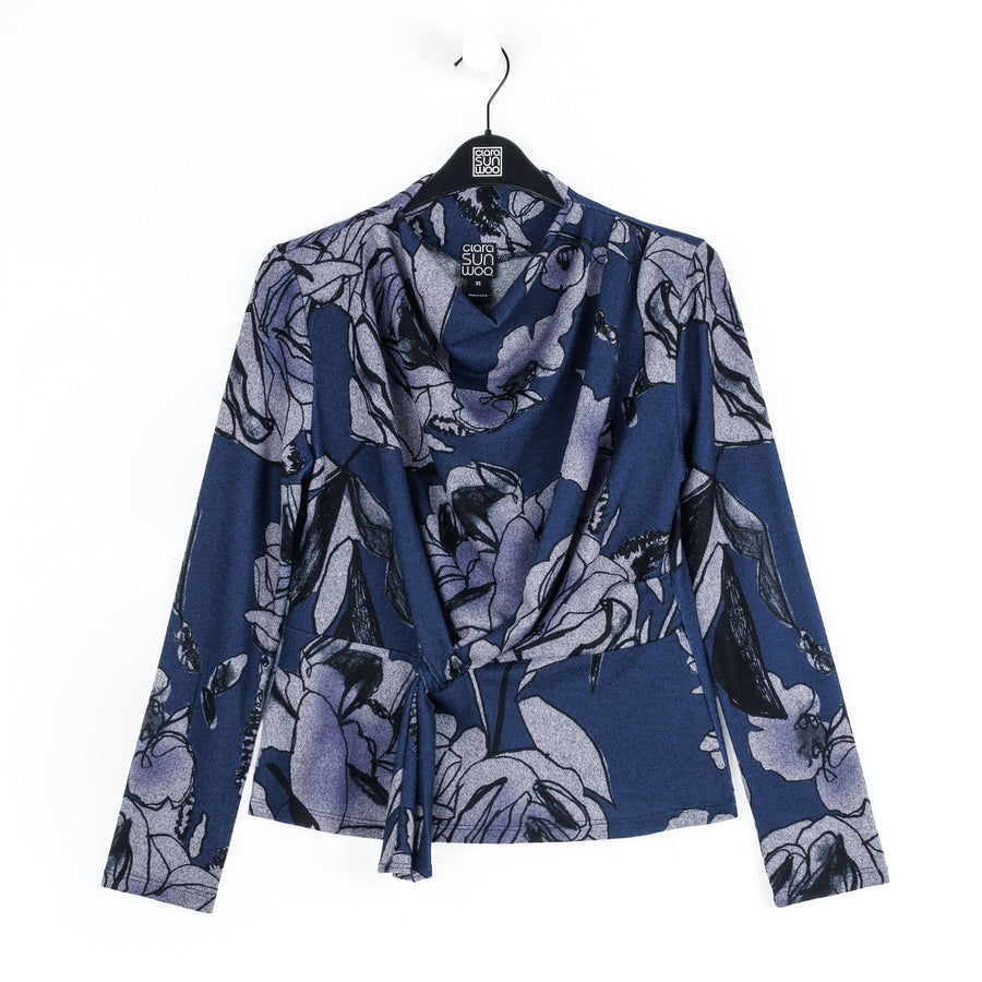 Ultra Cozy - Long Sleeve Loop Front Sweater Top - Rose Sketch