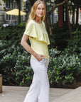 Ruffle Overlay Top - Yellow - Final Sale! - Clara Sunwoo