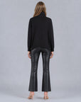 French Terry - Banded Hemline Sweater - Black - Final Sale