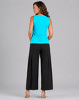 Sleeveless V-Neck Center Front Tie Top - Turquoise - Final Sale