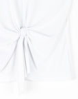 Sleeveless V-Neck Center Front Tie Top - White
