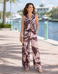 Sleeveless V-Neck Center Front Tie Top - Floral Stem - Final Sale