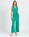 Front Slit Ankle Petal Pant - Emerald - Final Sale