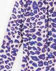 Foil Knit - Mock Neck Pleated Detail Top - Plum Cheetah