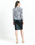 Butter Knit - Long Sleeve Crossover Faux Wrap Top - Python Scale