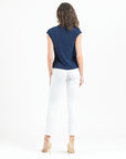Crossover Faux Wrap Top - Navy
