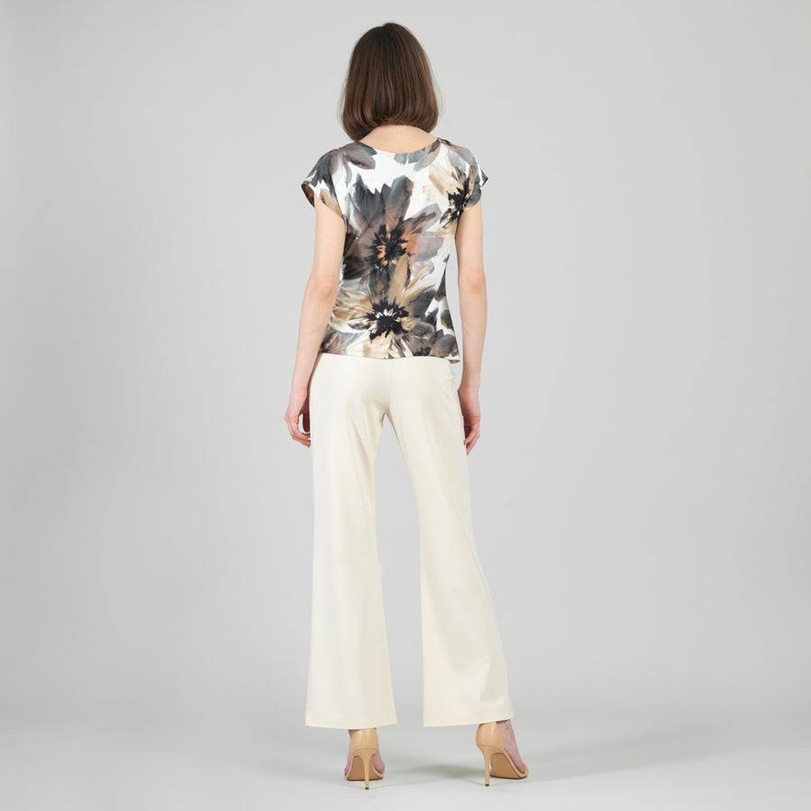 Gauze Knit - Slant Sleeve Side Tie Top - Petal Whisper - Final Sale