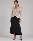 Shimmer Sequin - Center Ruched Top - Champagne - Final Sale