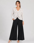 Lightweight Cozy - Center Ruched Sweater Top - Animal Spot - Final Sale