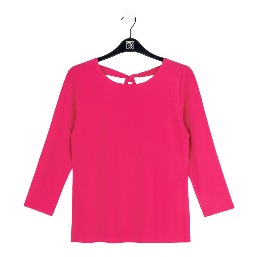 Reversible Back Tie Top - Hot Pink