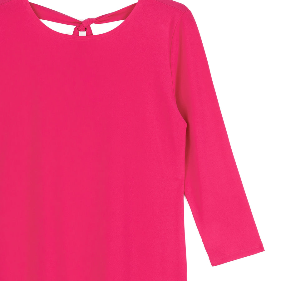 Reversible Back Tie Top - Hot Pink