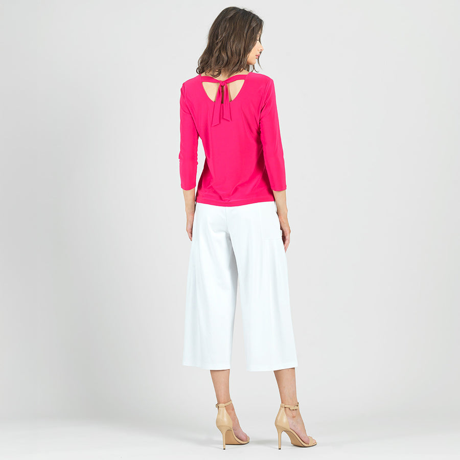 Reversible Back Tie Top - Hot Pink