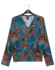 Lightweight Cozy - V-Neck Blouson Sweater - Autumn Foliage