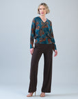 Lightweight Cozy - V-Neck Blouson Sweater - Autumn Foliage