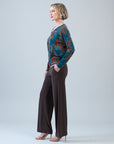 Lightweight Cozy - V-Neck Blouson Sweater - Autumn Foliage