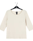Scoop Neck Half Sleeve Top - Bone