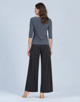 Scoop Neck Half Sleeve Top - Charcoal