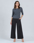 Scoop Neck Half Sleeve Top - Charcoal