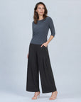 Scoop Neck Half Sleeve Top - Charcoal