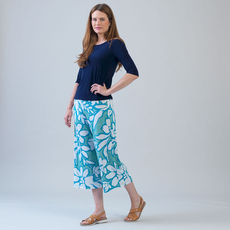 Signature Modern Gaucho Pant - Paradise Petal - Final Sale – Clara Signature Modern Gaucho Pant - Paradise Petal - Final Sale – Clara