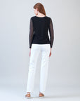 Long Mesh Sleeve Top - Black