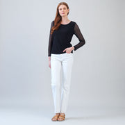 Long Mesh Sleeve Top - Black