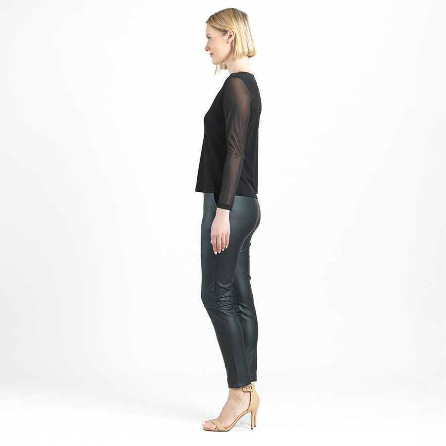 Long Mesh Sleeve Top - Black