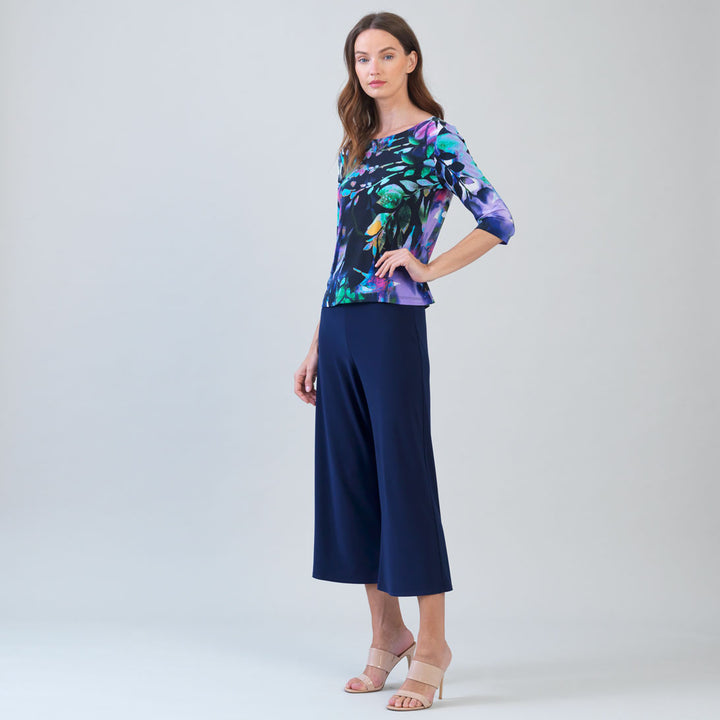 Scoop Neck Half Sleeve Top - Navy – Clara Sunwoo