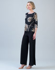 Scoop Neck Half Sleeve Top - Mum Blossom