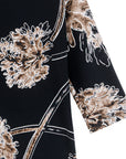 Scoop Neck Half Sleeve Top - Mum Blossom