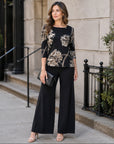 Scoop Neck Half Sleeve Top - Mum Blossom