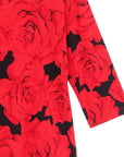 Scoop Neck Half Sleeve Top - Rose Floret