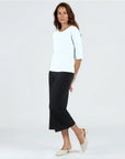 Scoop Neck Half Sleeve Top - White