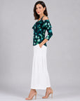 Gauze Knit - Open Shoulder Ruffle Top - Garden Stem - Final Sale!