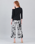Drop Shoulder Ribbon Sleeve Top - Black - Final Sale